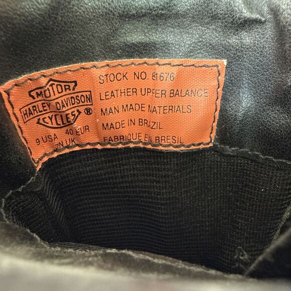 Harley Davidson Womens Leather High Heel Riding Flame Boots Sz 9M Black See Pics - Picture 5 of 12